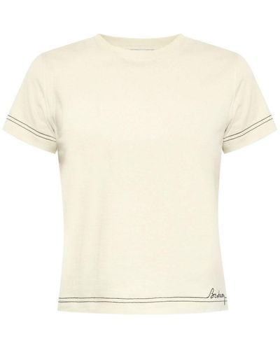 Burberry Logo-embroidered Crop Top - Natural