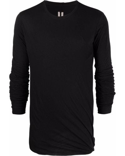 Rick Owens Long-sleeved Gathered T-shirt - Black