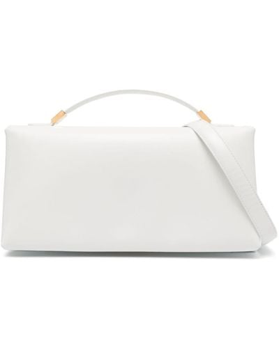 Marni Leather Tote Bag With Prisma Logo - White