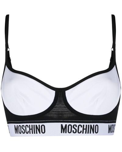Moschino Logo-waistband Bra - Metallic
