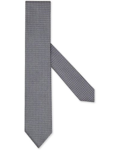 Zegna Jacquard Silk Tie - Grey