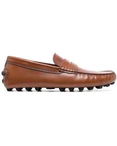 Tod's Gommino Bubble Leather Driving Moccasins - Brown
