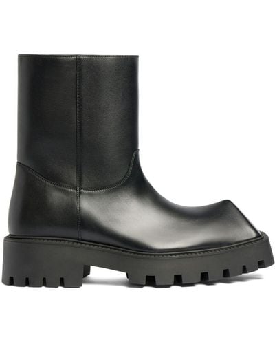 Balenciaga Rhino 20mm Leather Ankle Boots - Black