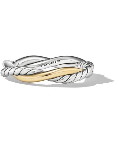 David Yurman 14kt Yellow Gold Petite Infinity Ring - White