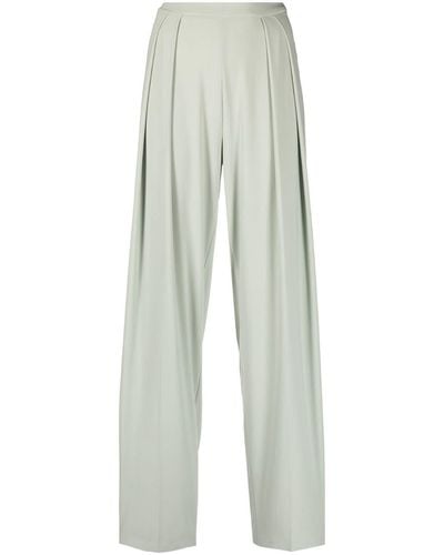 Norma Kamali Pantalon fuselé à design plissé - Blanc
