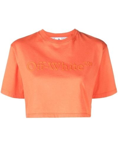 Off-White c/o Virgil Abloh Cropped T-shirt 'laundry' - Orange