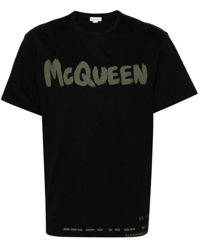 Alexander McQueen Graffiti Tシャツ - ブラック