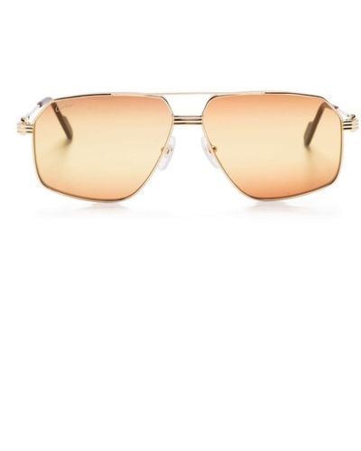 Cartier Pilot-frame Sunglasses - Natural