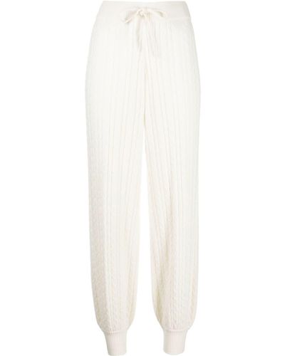 Madeleine Thompson Lily Cable-knit Cashmere Pants - White