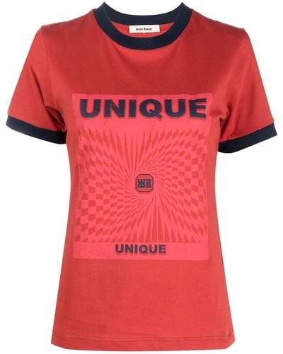 Wales Bonner Uniqueプリント Tシャツ - レッド