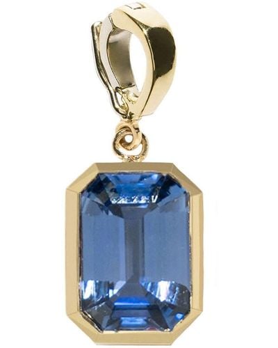 Azlee 18kt Yellow Gold Large Rich Sapphire Pendant Charm - Blue