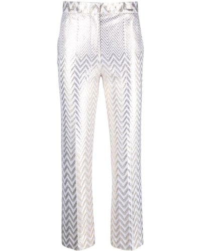 Missoni Zigzag-woven Straight-leg Pants - White