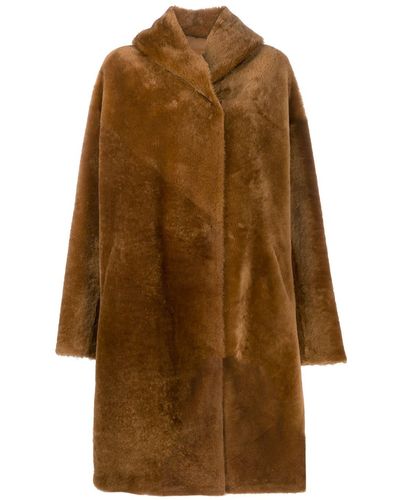 Liska Single Breasted Coat - Brown