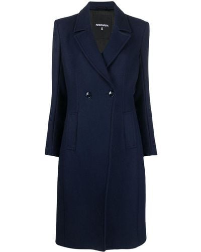 Patrizia Pepe Double-breasted Wool-blend Coat - Blue