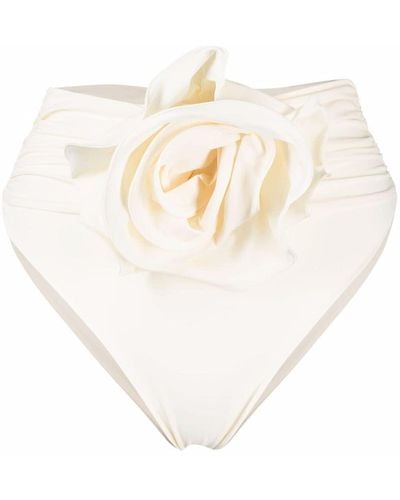 Magda Butrym Bas de bikini à appliques fleurs - Blanc