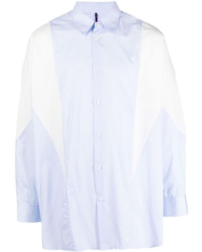 OAMC Paneled Striped Organic Cotton Shirt - White