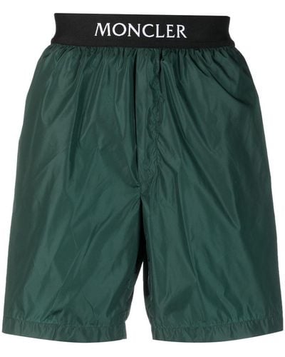 Moncler Logo-patch Swim Shorts - Green