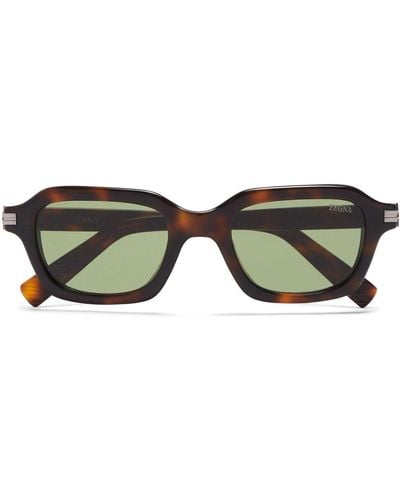 ZEGNA Tortoiseshell Square-frame Sunglasses - Brown