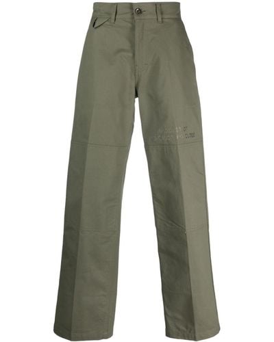 Honor The Gift Logo-embroidered Cotton Trousers - Green