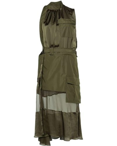 Sacai Panelled-design Dress - Green