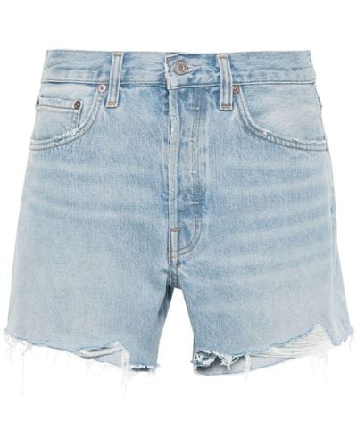 Agolde Jeans-Shorts im Distressed-Look - Blau