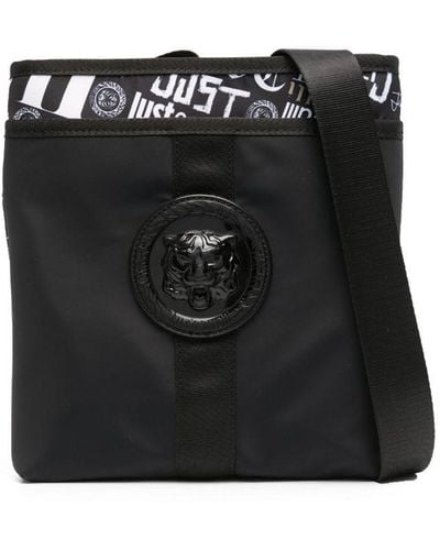 Just Cavalli Logo-print Zip-up Messenger Bag - Black