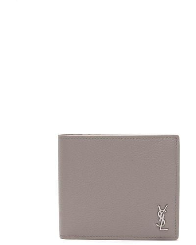 Saint Laurent Bi-fold Leather Wallet - Gray