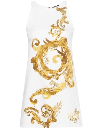 Versace Robe courte Watercolour Couture - Métallisé