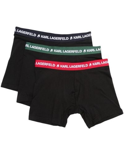 Karl Lagerfeld Logo-waistband Boxers (pack Of Three) - Black