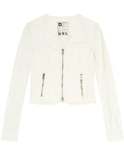 DIESEL G-lan V-neck Zipped Jacket - White
