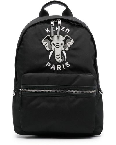 KENZO Canvas-Rucksack mit Logo-Stickerei - Schwarz