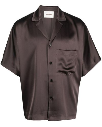 Nanushka Camicia con colletto cubano - Marrone