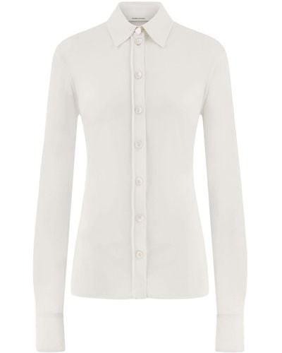 Ferragamo Classic-collar Jersey Shirt - White