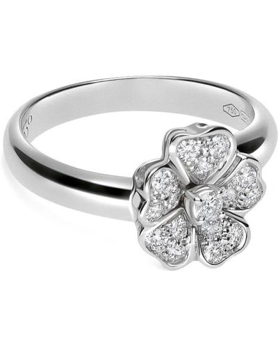Leo Pizzo 18kt White Gold Flora Diamond Ring