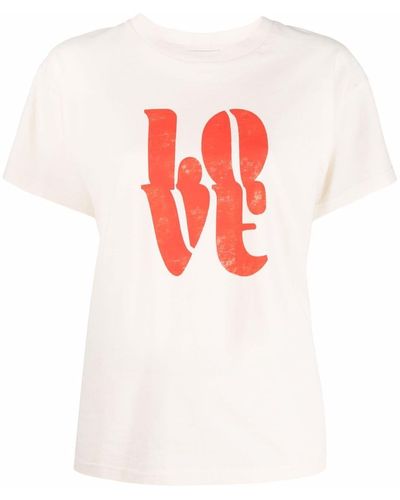 Sandro T-Shirt mit "Love"-Print - Weiß