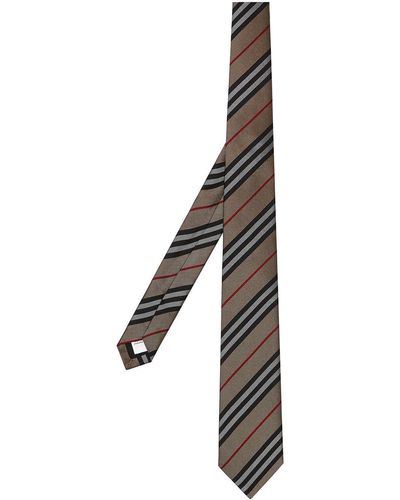 Burberry Cravate à rayures Icon - Jaune
