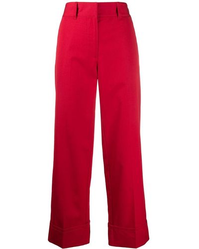 Prada Pantalones capri de talle alto - Rojo