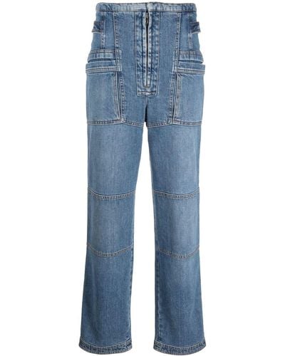Stella McCartney Straight-Leg-Jeans mit aufgesetzten Taschen - Blau