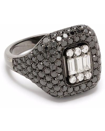 Monan 14kt White Gold Diamond Ring - Multicolour
