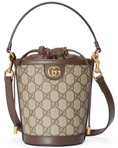 Gucci Mini Ophidia Bucket Bag - Brown