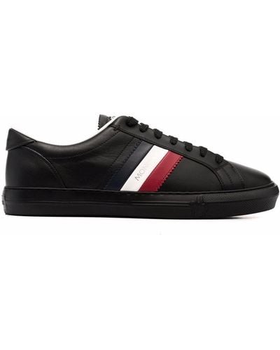 Moncler New Monaco Leather Trainers - Black
