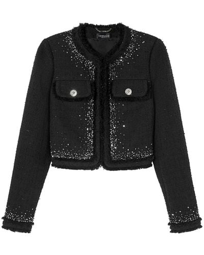 Versace スパンコール ジャケット - ブラック
