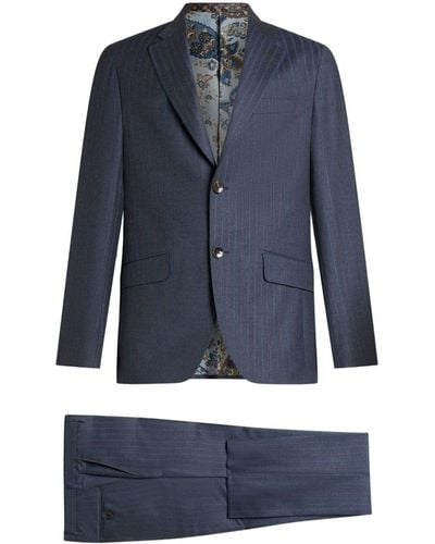 Etro Striped Wool Two-piece Suit - Blue