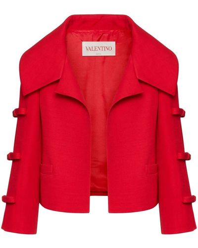 Valentino Garavani Crepe Couture Jacke mit Schleife - Rot