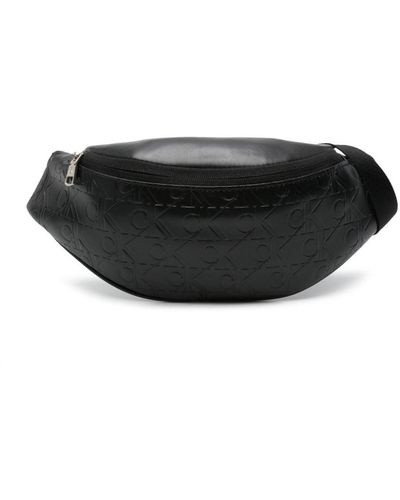 Calvin Klein Monogram-debossed Belt Bag - Black