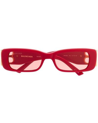Balenciaga Dynasty Rectangular-frame Sunglasses - Red
