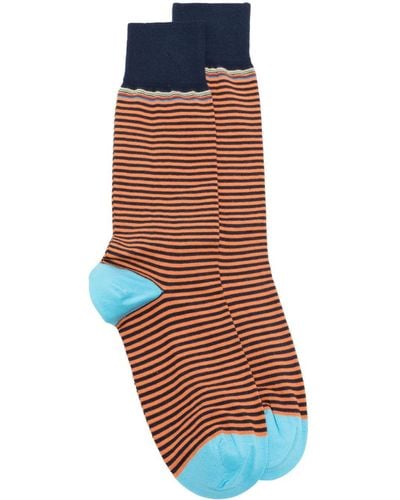 Paul Smith Mid calf-lenght striped socks - Blau