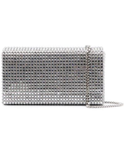 AMINA MUADDI Paloma Crystal-embellished Clutch Bag - Grey