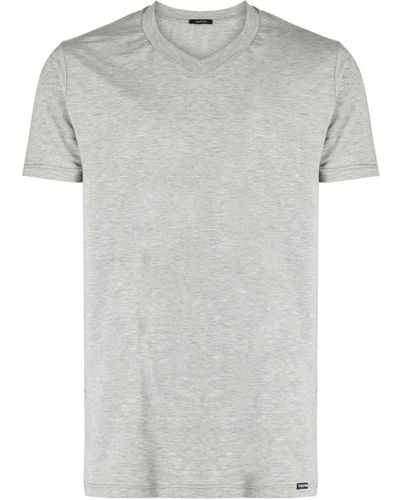 Tom Ford T-shirt à col v - Gris