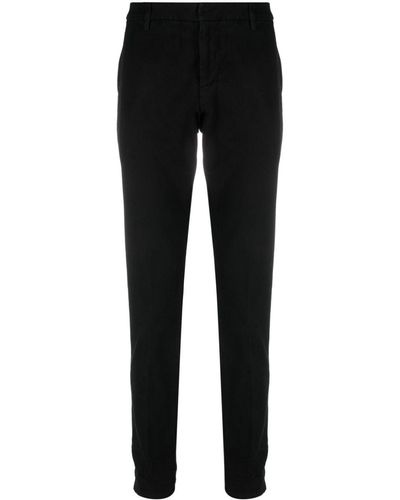 Dondup Tapered-leg Cotton Trousers - Black